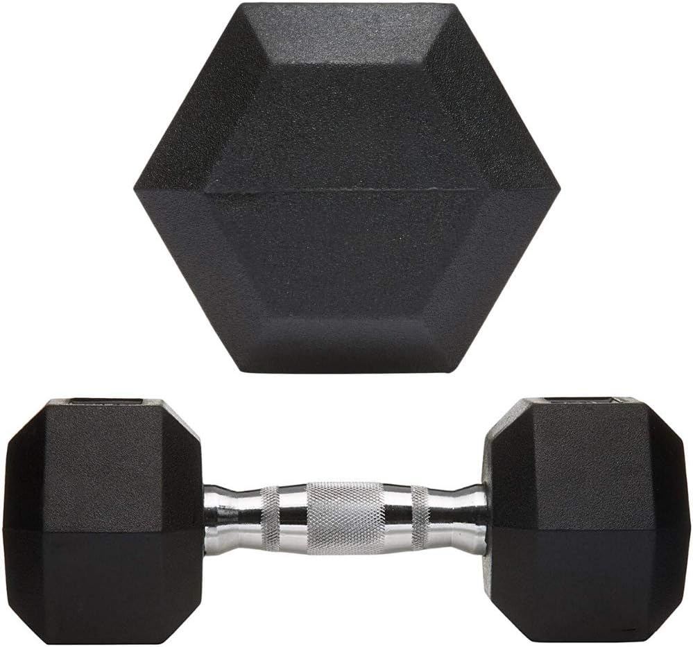 Set - Rubber Coated Dumbbells Black