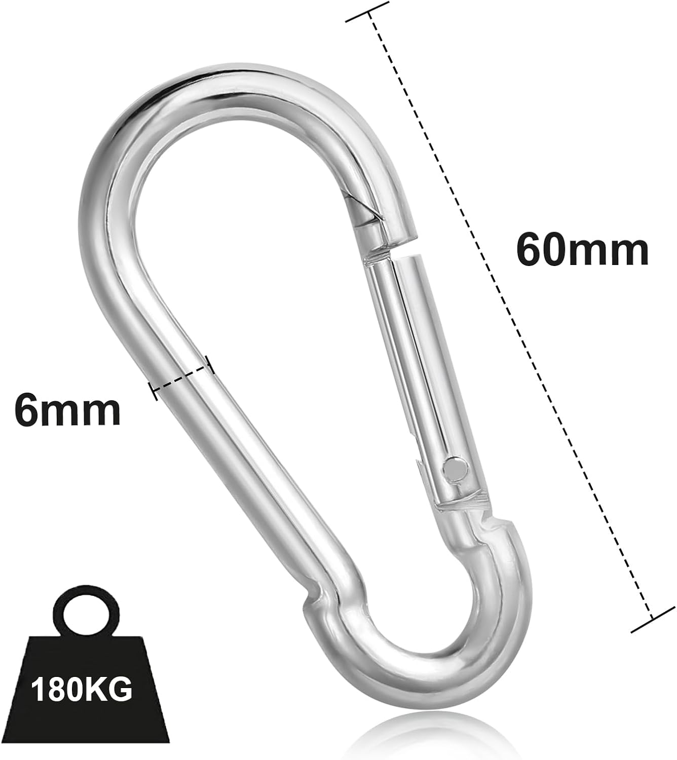 Pack of 12 Carabiner Hooks