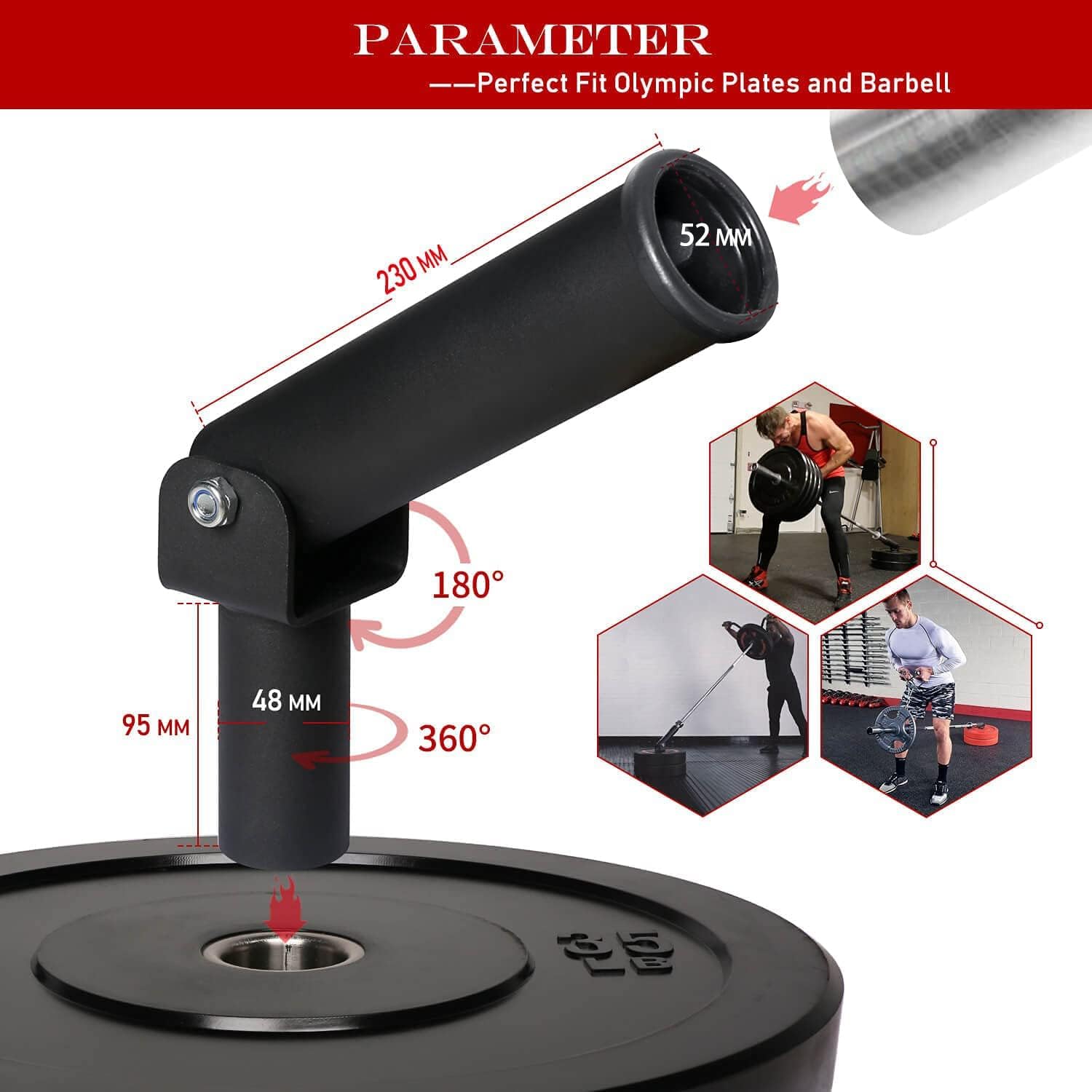 T-Bar Row Platform Post Insert Landmine Attachment 