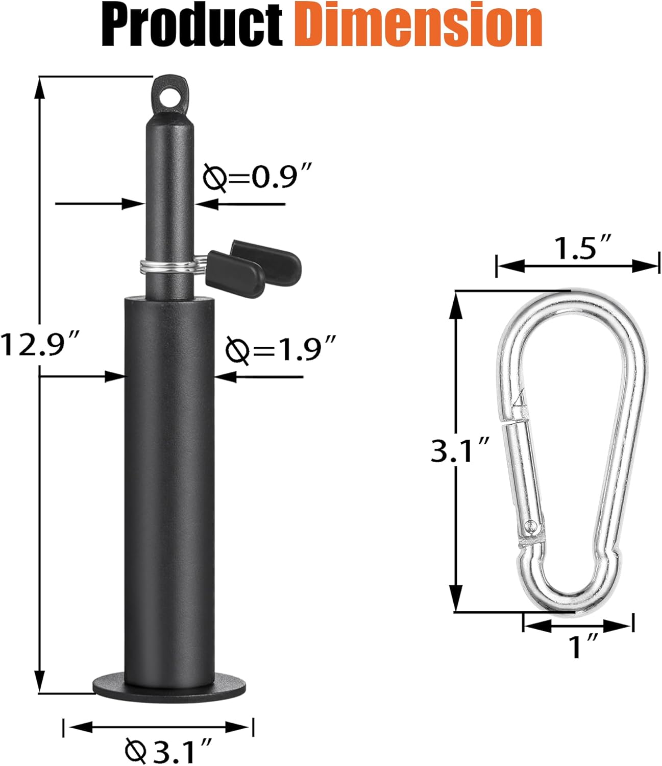 Loading Pin with Heavy-Duty Carabiner