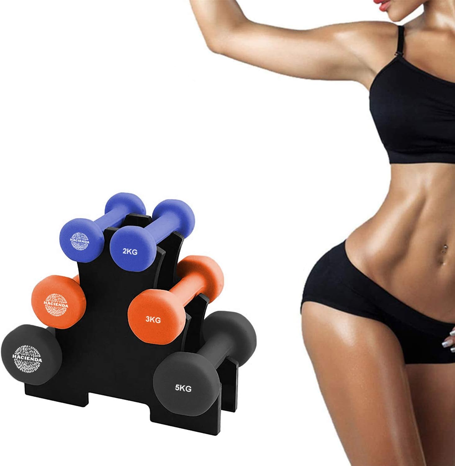 7-Piece 20 Kg Weighted Dumbbell Set 