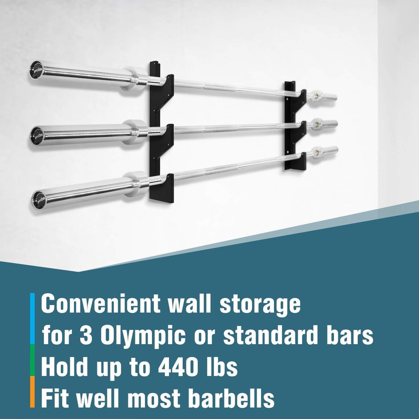 Horizontal Wall Mounted Olympic Barbell Rack