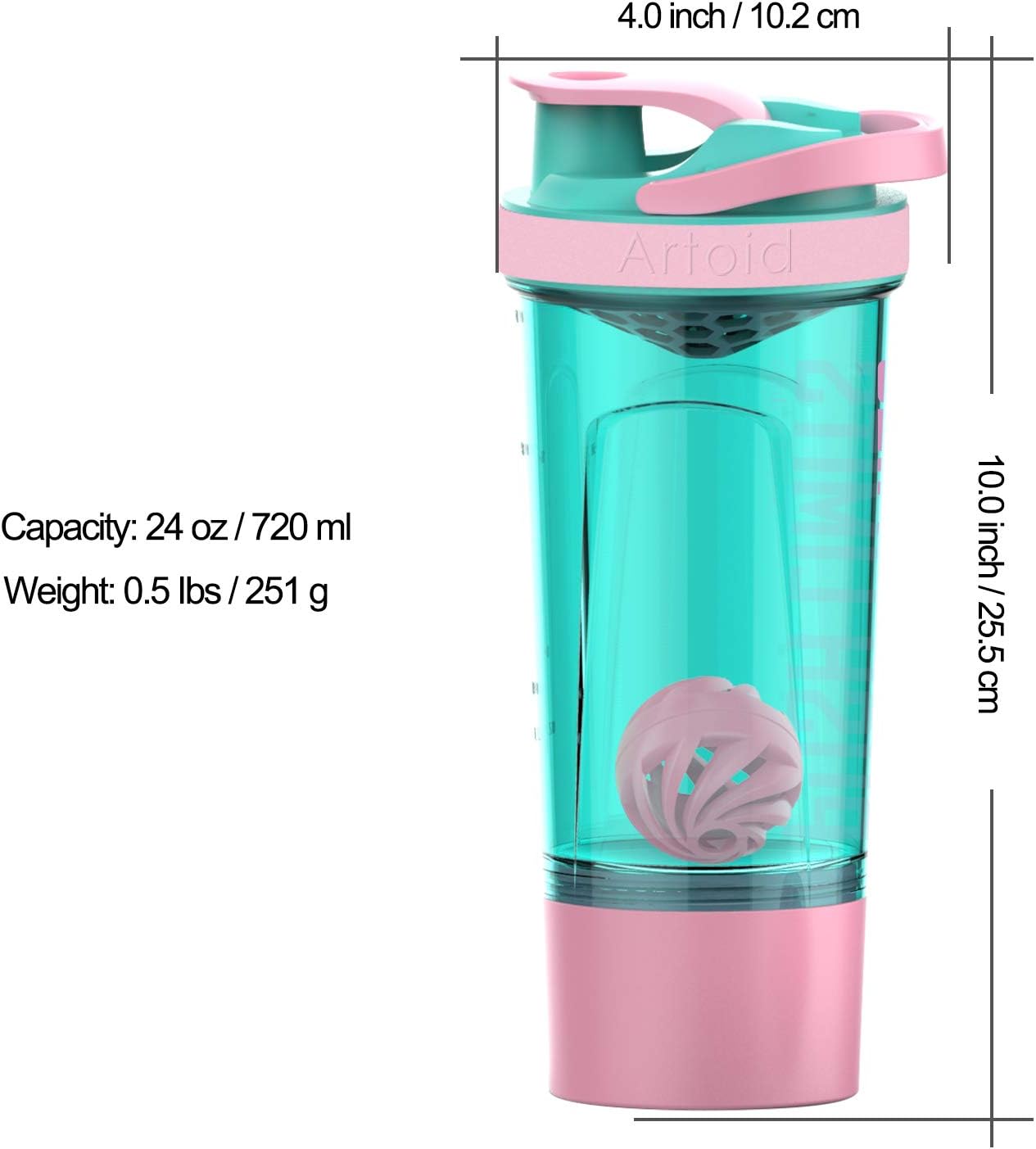 Fitness Workout Protein Shaker Bottle