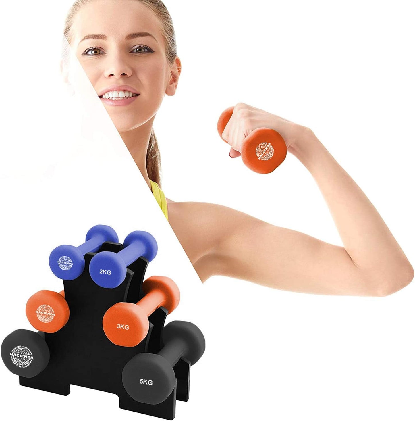 7-Piece 20 Kg Weighted Dumbbell Set 