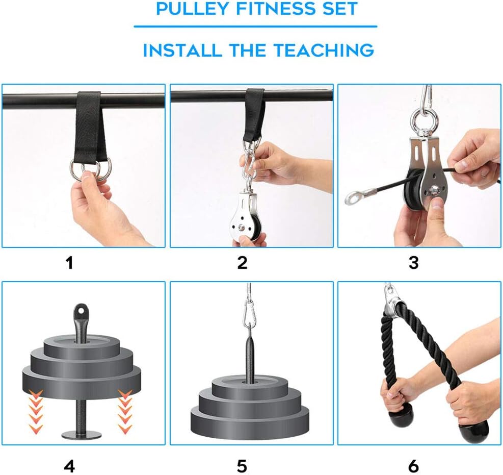 Fitness LAT Pulley System Cable Machine Attachment 