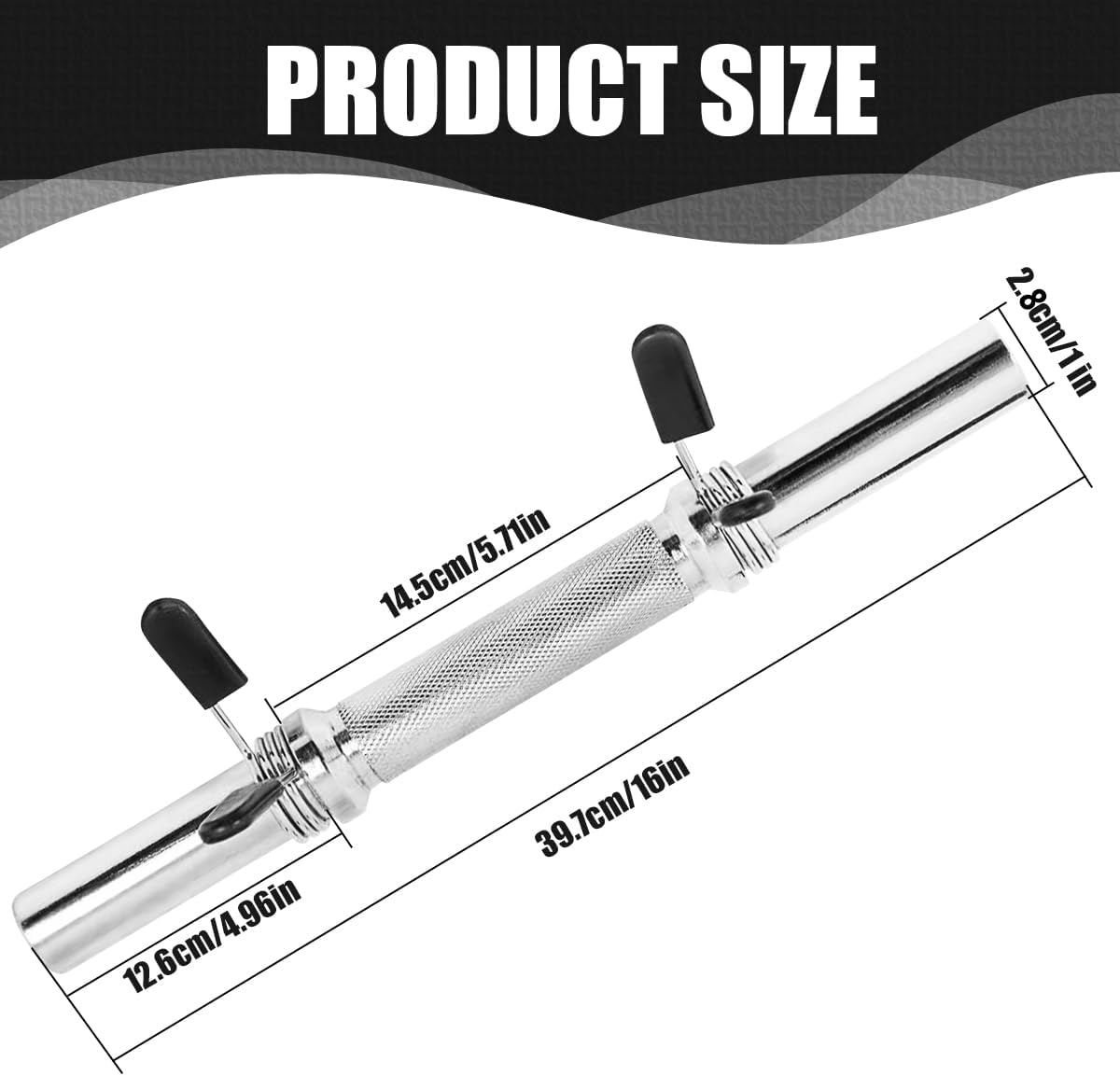 ‘16’ Dumbbell Bars with 4 Spring Locks 28mm