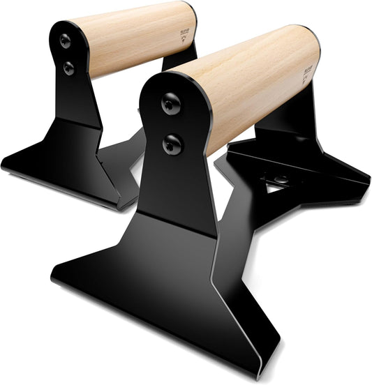 Push Up Handles with Ergonomic Wooden Handles & Heavy-Duty Steel