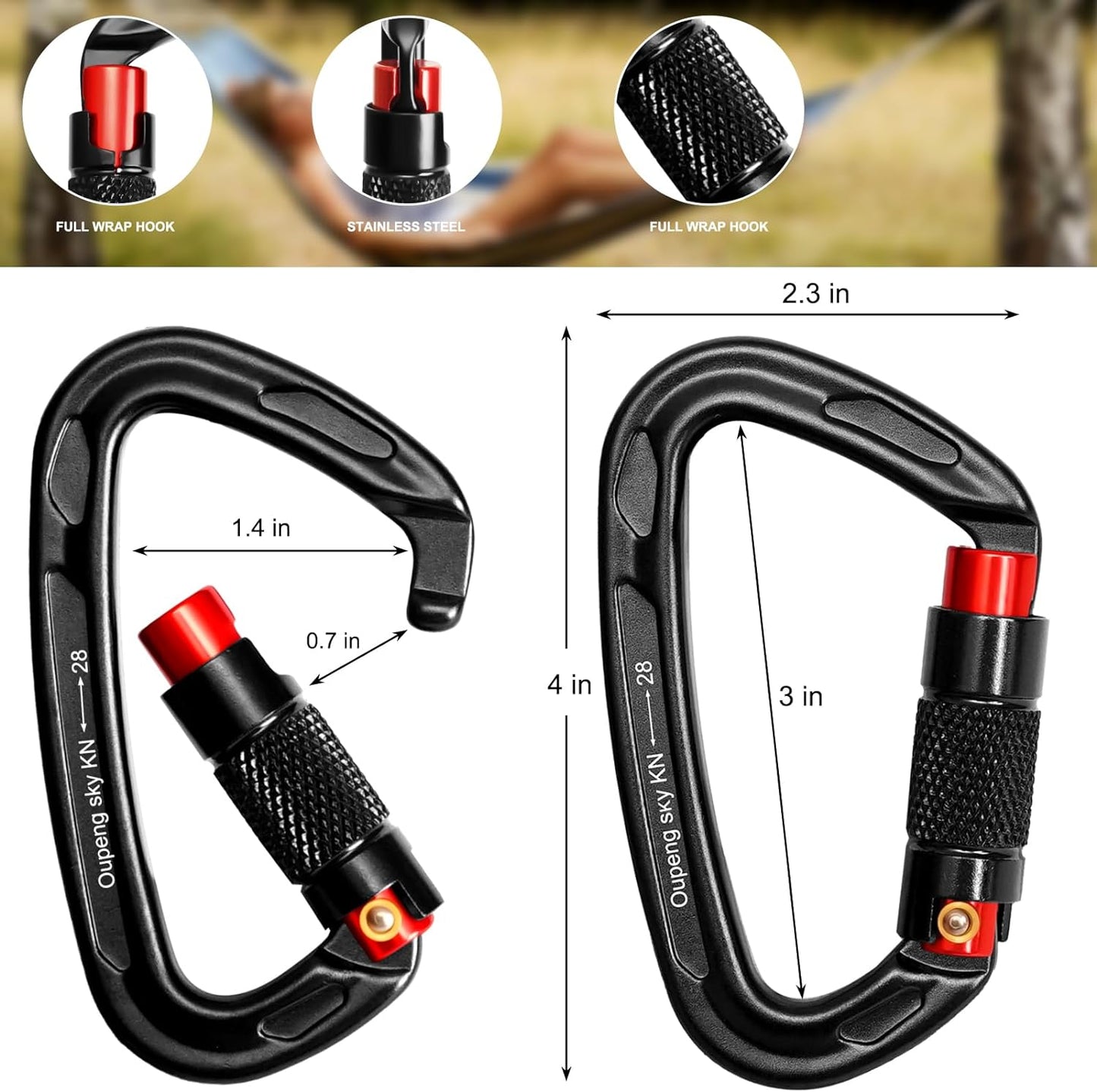 Auto Locking Carabiner Clips