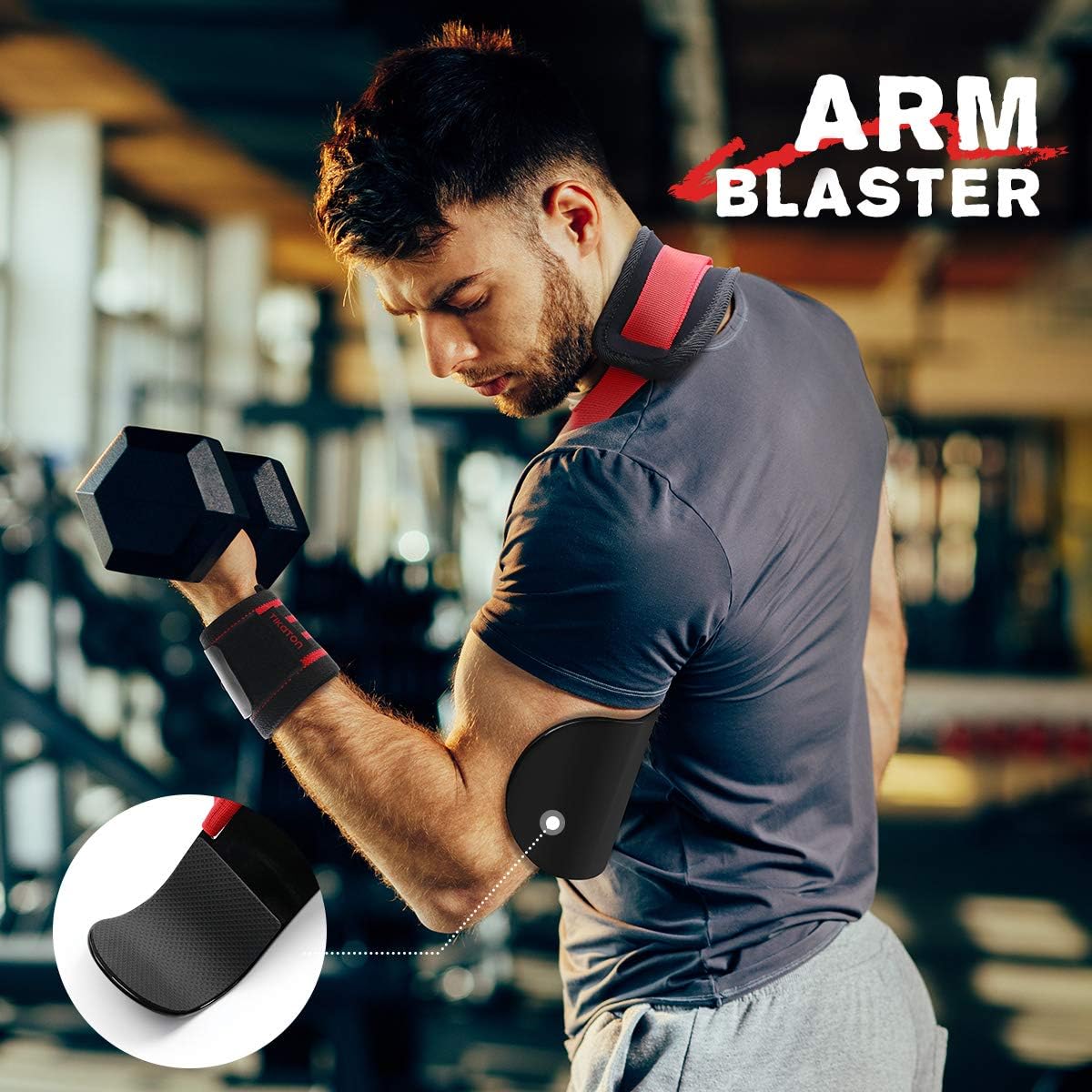 Arm Blaster with Wrist Wraps for Biceps & Triceps