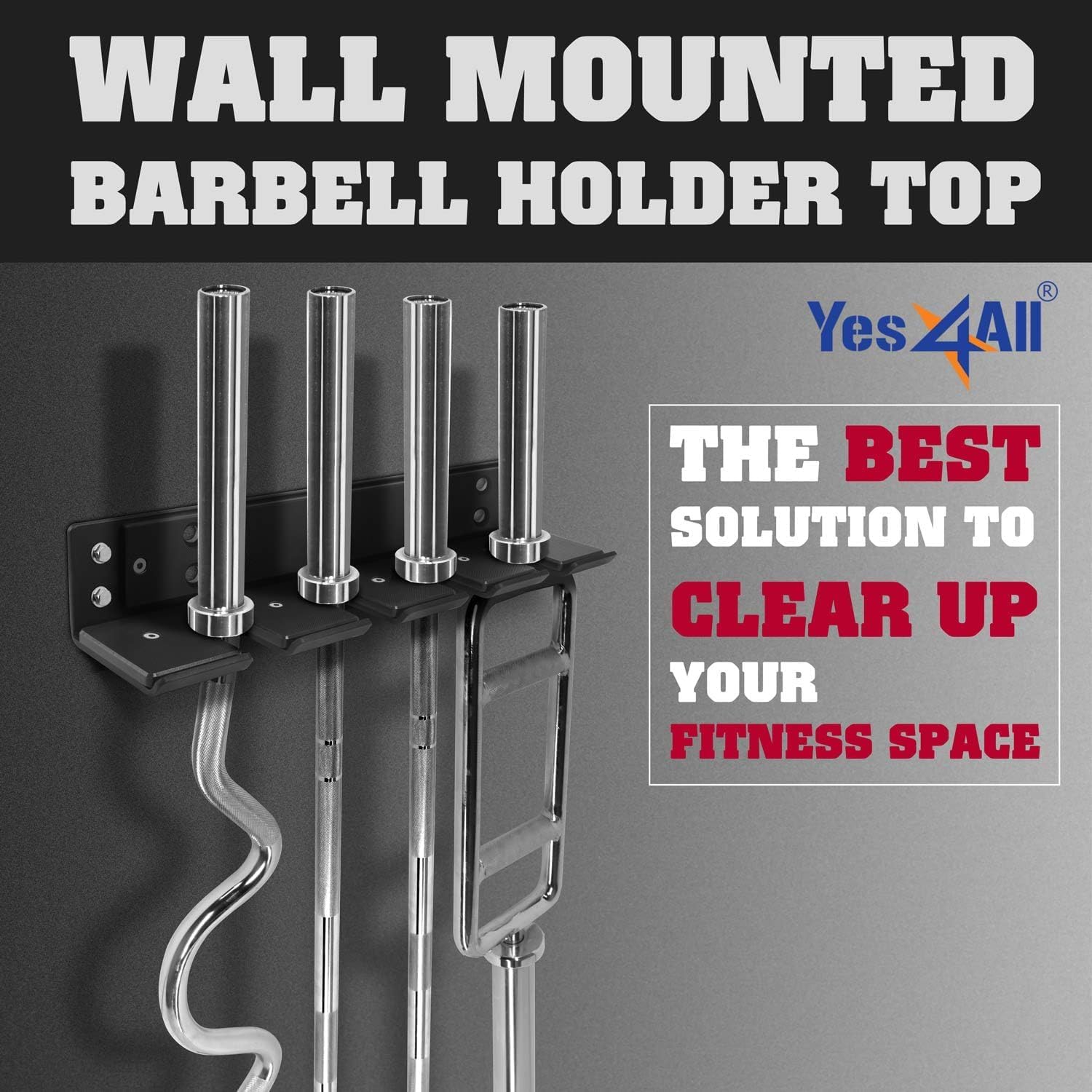 Vertical Wall Mounted Olympic Barbell Holder