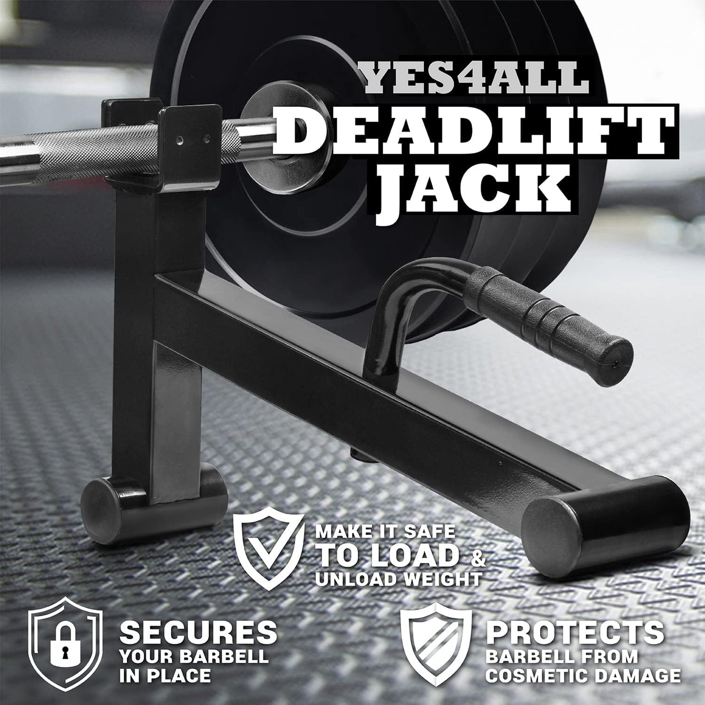 Mini Deadlift Barbell Jack with Non-Slip Rubber Handle 