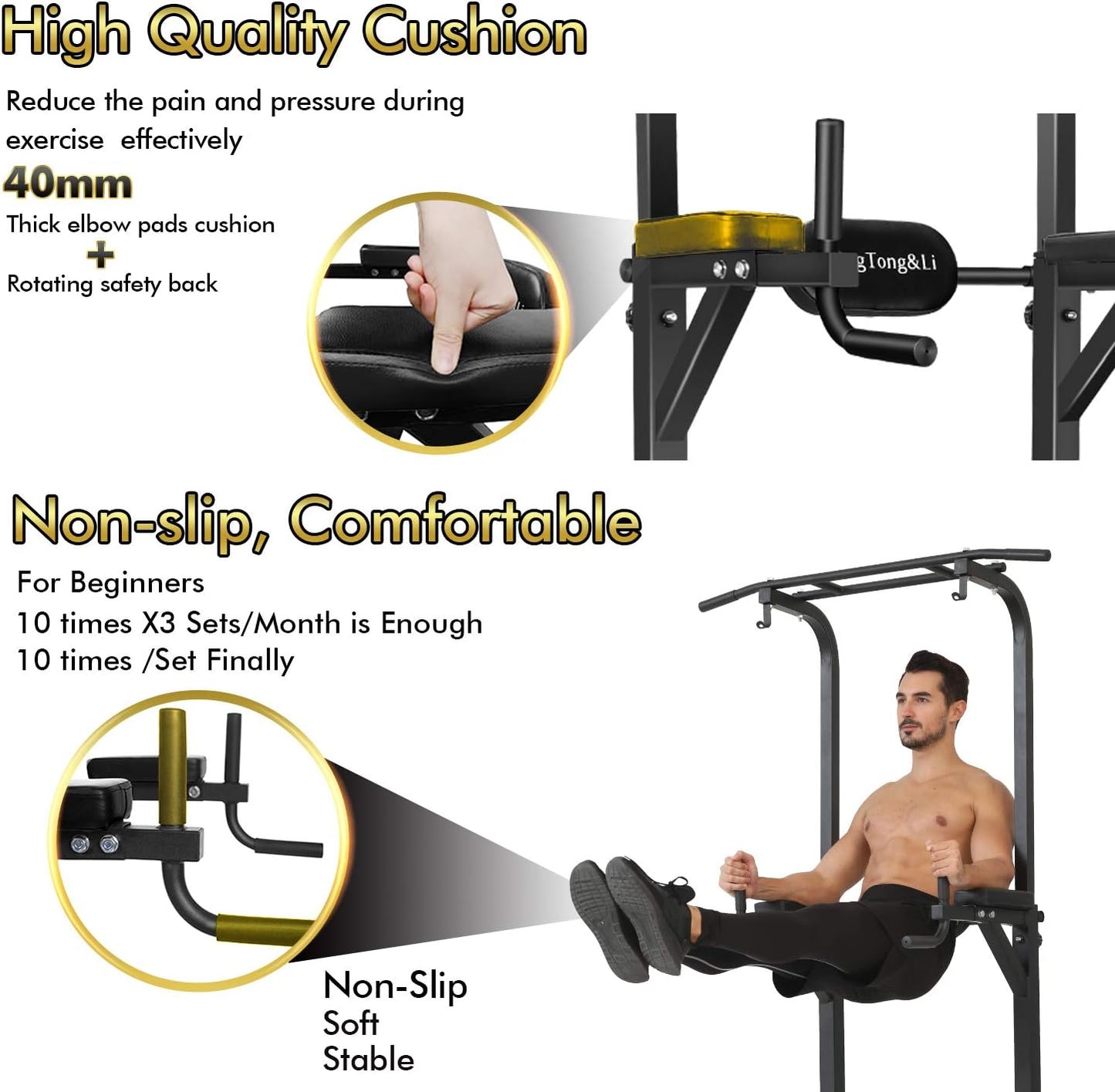 Dip Station Adjustable Multi-Function Home Gym Fitness Equipment