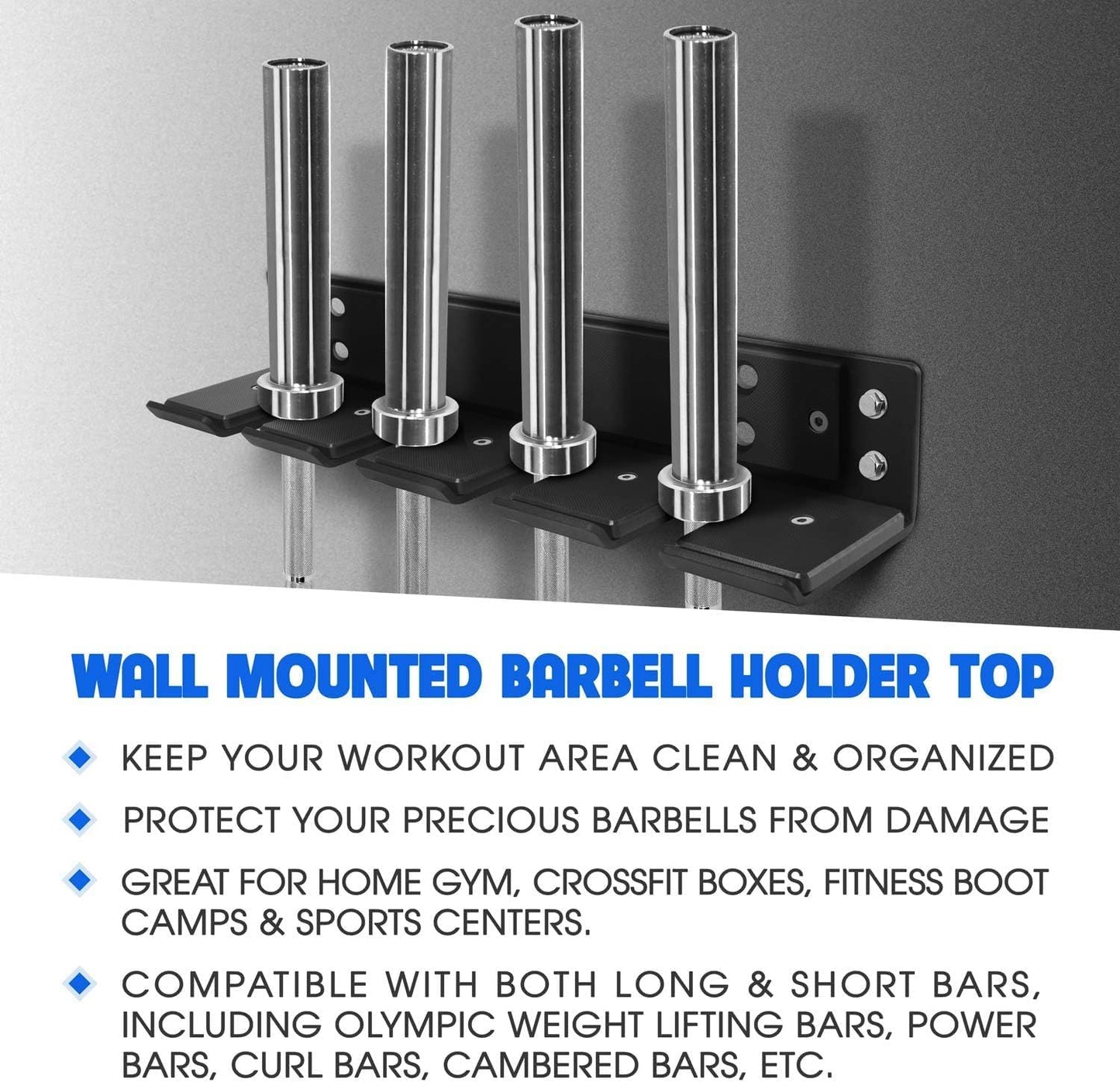 Vertical Wall Mounted Olympic Barbell Holder