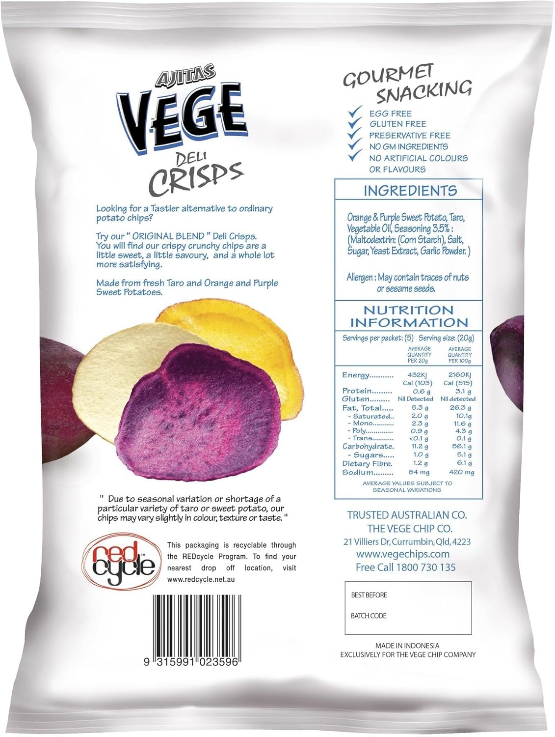 Original Sweet Potato Vege Deli Crisps