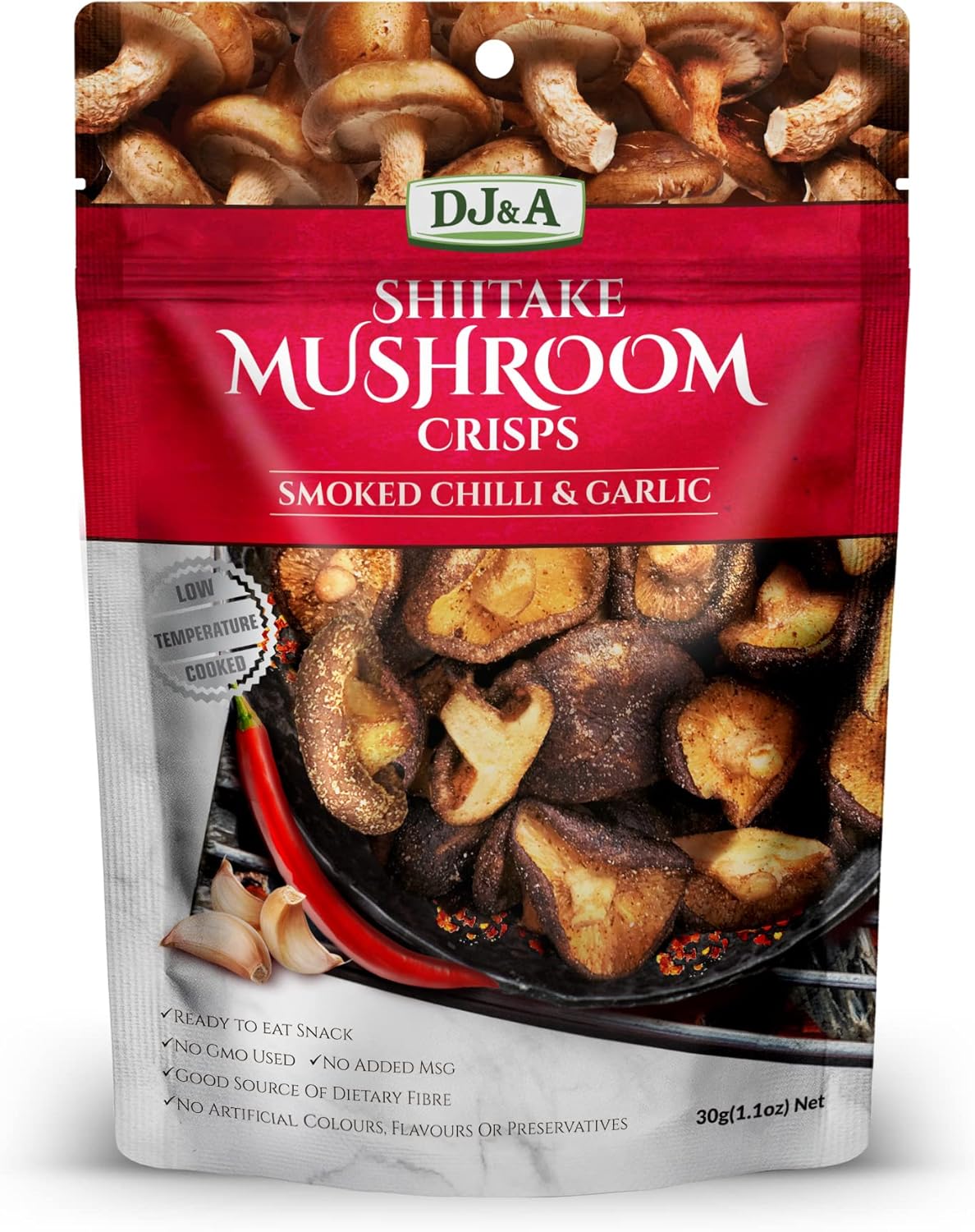 Mushroom Crisps Smoked Chilli and Garlic,