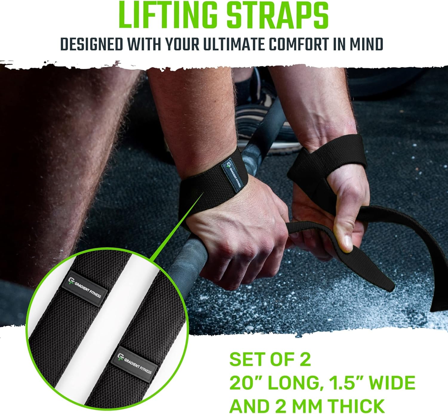 Fitness Weight Lifting Wrist Straps (2 Pack)