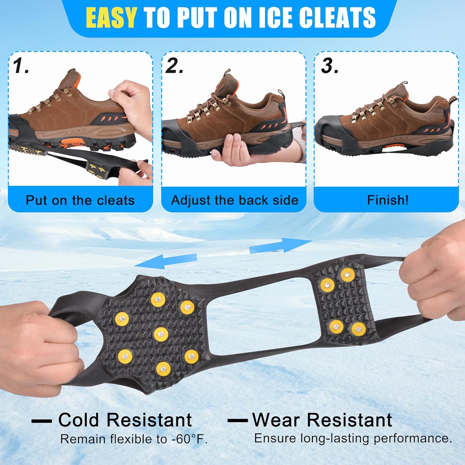 Ice Snow Cleats for Shoes and Boots