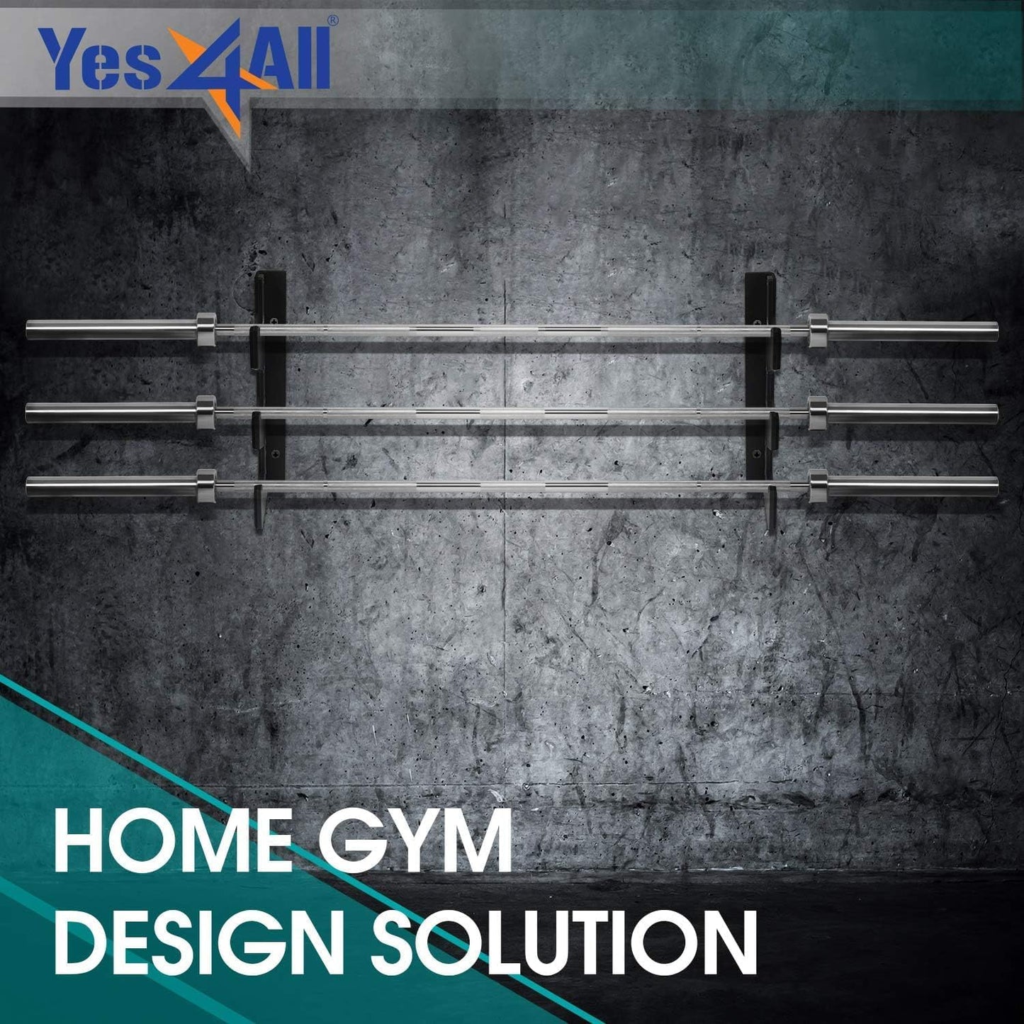 Horizontal Wall Mounted Olympic Barbell Rack