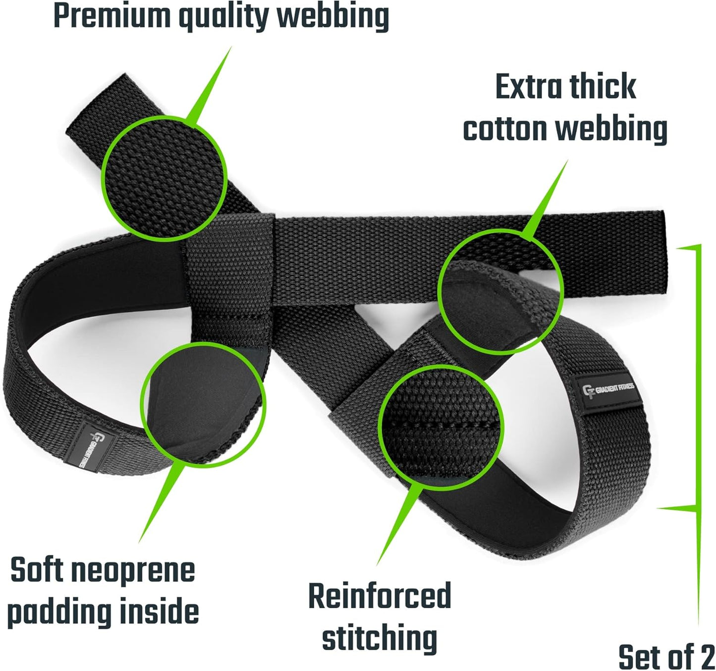 Fitness Weight Lifting Wrist Straps (2 Pack)