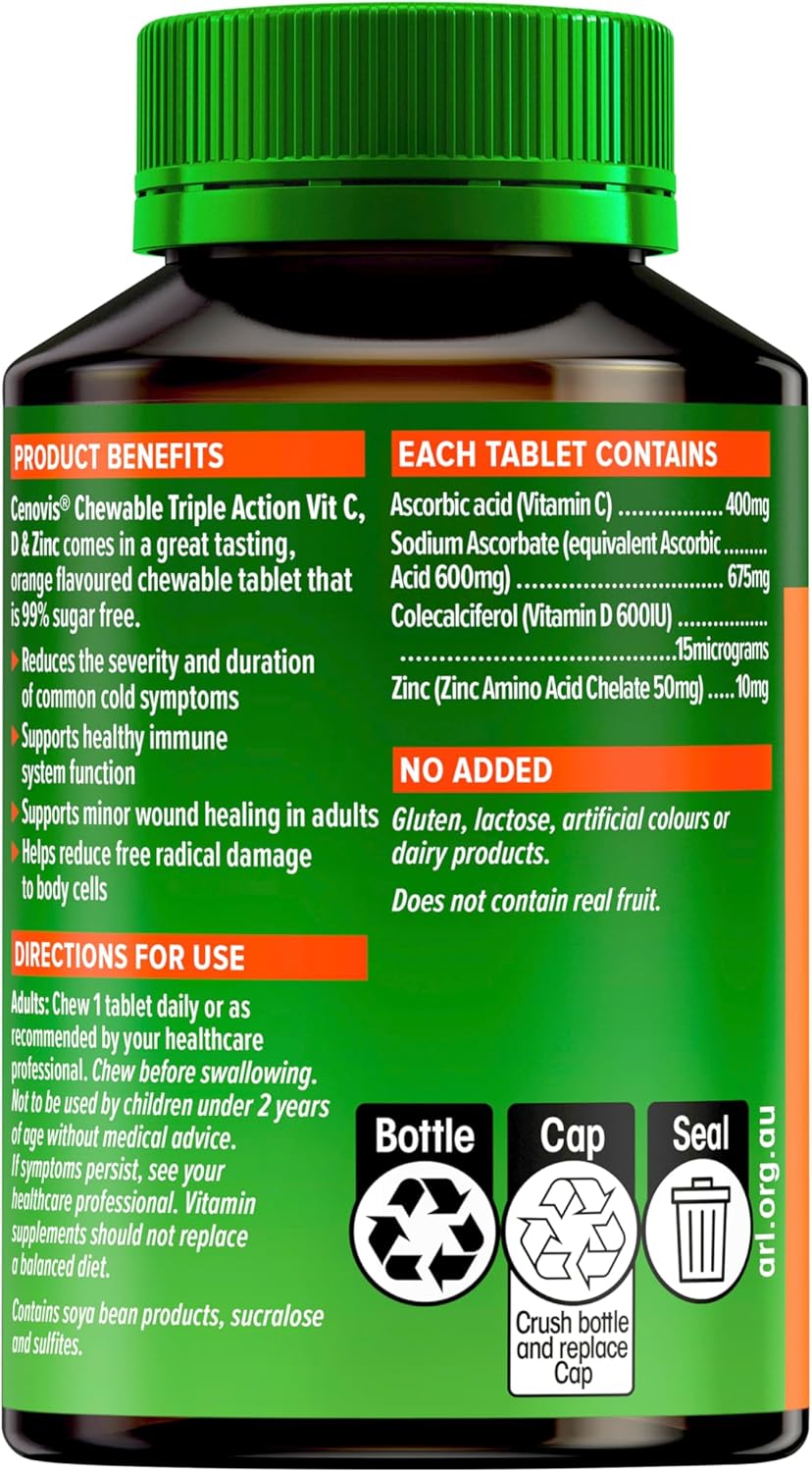 Triple Action Vit C, D & Zinc 60 Tablet