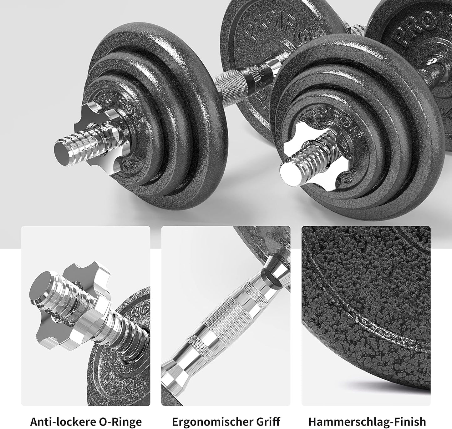 20kg Cast Iron Adjustable Dumbbell Set Hand