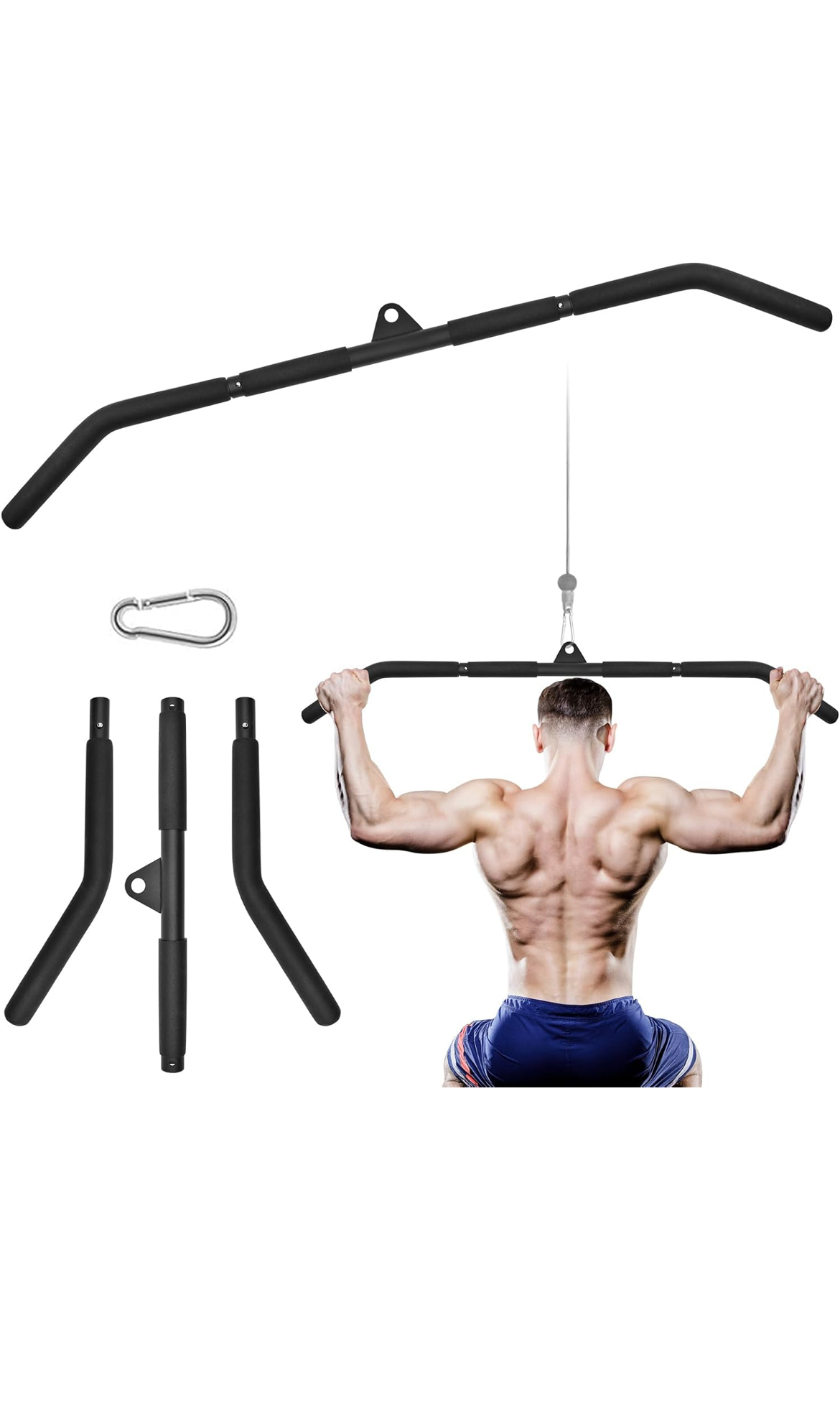 Fitness Cable Pulley System, Gym LAT and Lift Pulldown Machine Attachments